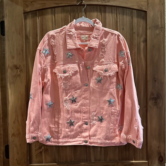 Women’s Pink Sequin Star Jacket - Picture 1 of 4